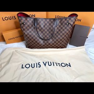 Authentic Louis Vuitton Damier Ebene Neverfull GM
